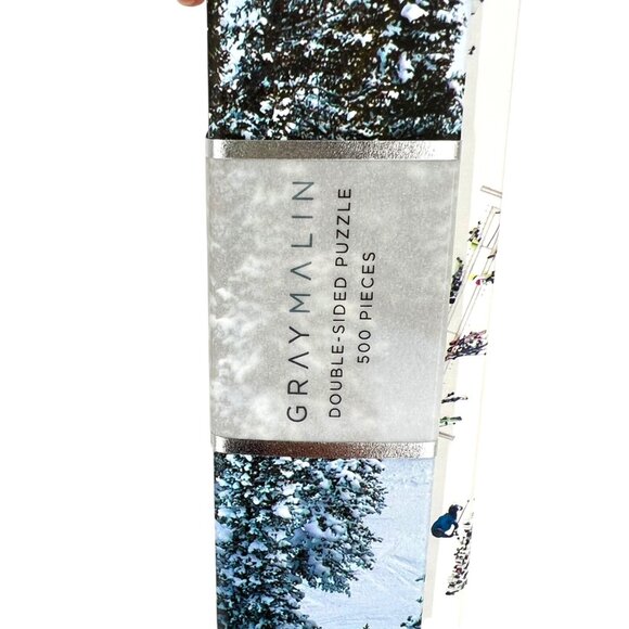 Gray Malin Skiing Winter Double-Sided Puzzle 500 Pieces With Postcards - Picture 5 of 14